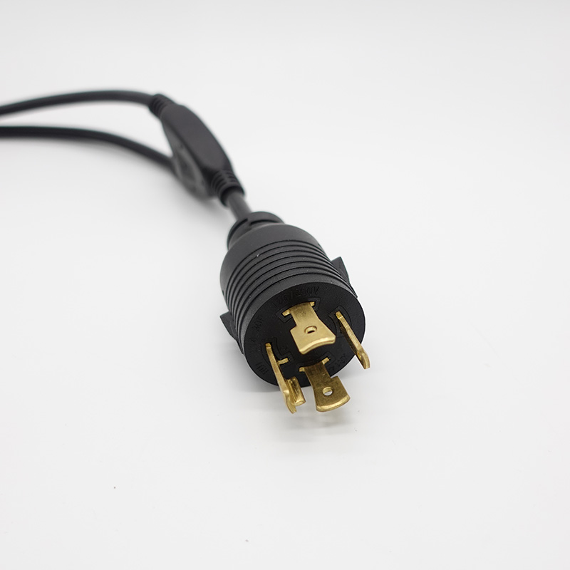 Conductor Copper Network SDK Nema L14-30 Locking Receptacle to 5-15R Y Splitter Cable with US Plug