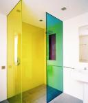 Colored Frameless Shower Enclosure Orange Green Frameless Shower Glass