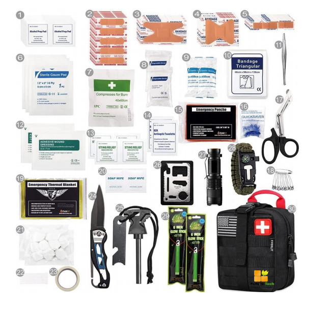 ISO13485 Safety Outdoor First Aid Kit Pouch Gear Outdoor Emergency Survival Kit