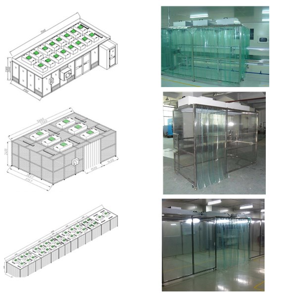 Soft Wall Modular Pharmacy Clean Rooms Cleanliness Class 100 - 100000