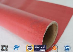 China Furnace Curtain 0.45mm 40/40g 1000mm Red Silicone Rubber Coated Fiberglass Fabric wholesale