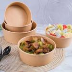 Degradable Environmental Food Grade Custom Printed Disposable Kraft Paper Bowl