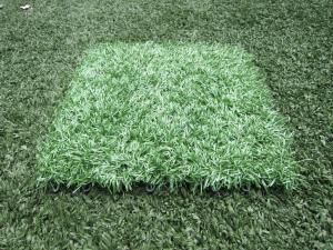 China Waterproof 12800Dtex Fake Artificial Grass Flooring Lawn with Plastic Base for Park wholesale