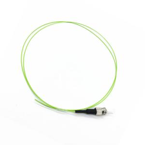 China OM5 ST Fiber Pigtail Connector UPC End Face PVC LSZH Lemon Green wholesale