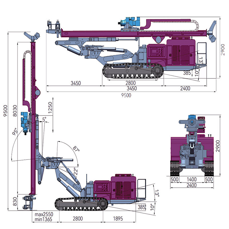 Surface Blast hole Drilling Rig High Efficiency DTH Drilling Rig Crawler Drilling Machine