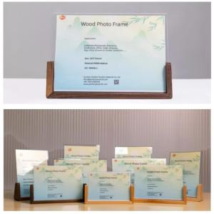 China Custom Family Acrylic Picture Frames With Wood Base wholesale