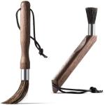 Natural Walnut Wood Espresso Coffee Grinder Cleaning Brush For Barista