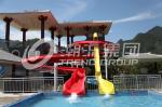 Customized Family Aqua Park Slides Outdoor Fiberglass Water Slide For Amusement