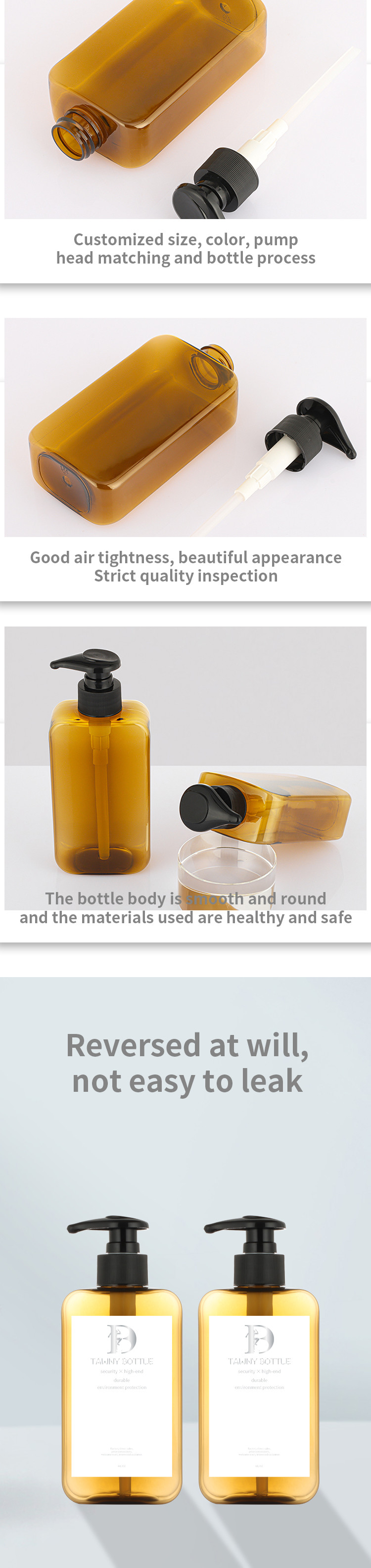 Wholesale rectangle ambre body lotion shampoo and conditioner black pump 800ml bootle