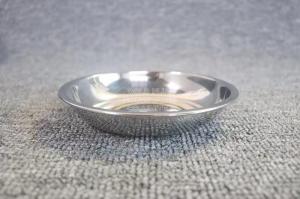 China 9.3cm Dia Stainless Steel Round Tray Soy Sauce Plate Buffet Sushi Appetizer Food Dish wholesale