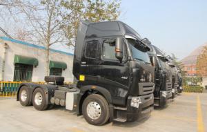 China Black Color Used Tractor Trucks HOWO 6 X 4 Truck Tractor 420 Hp Manual Transmission wholesale