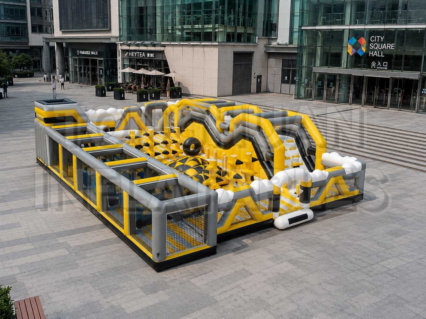 Custom Large Inflatable Obstacle Course with Climbing Walls Tunnels Balance Steps and Challenge Games for Malls Parks Schools and Commercial Rental