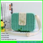 LDTT-014 light pink straw bags for girls, fashion rattan handbags with metalic
