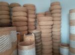 Natural Straw Household Storage Stool Grass Bamboo Woven Ottoman Box Eco
