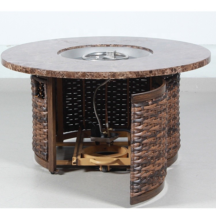 Garden 42'' Round Granite Propane Gas Fire Pit Burner For All - Season
