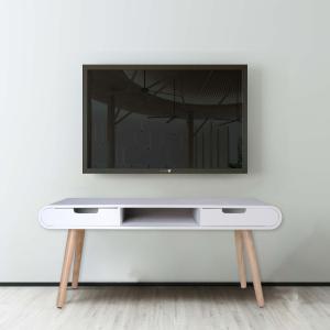 China White Two Drawers NC Painting Solid Wood Coffee Tables wholesale