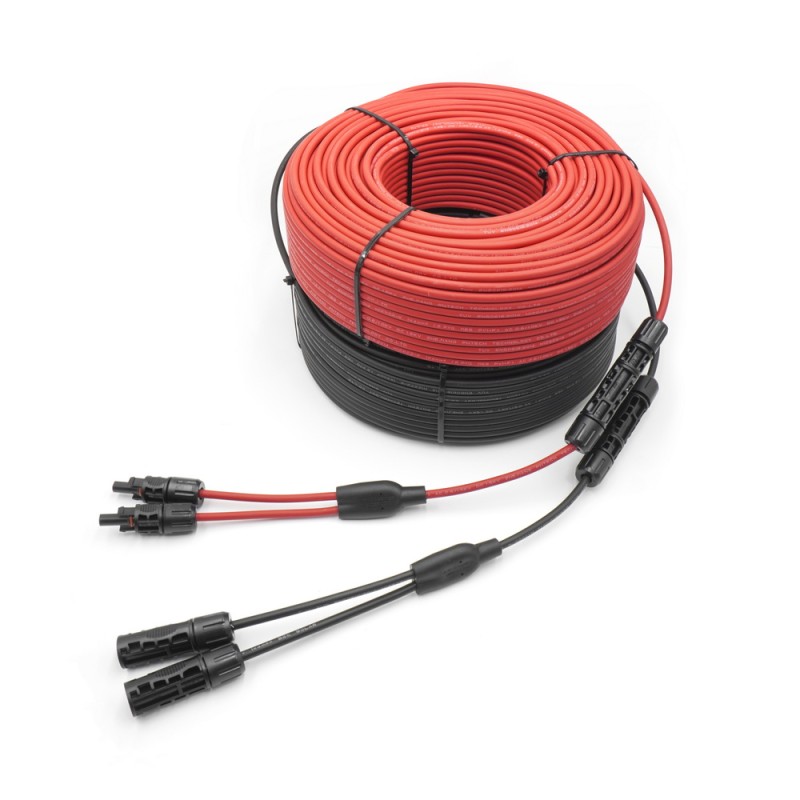 TUV / CE 1 Pair Y Type Solar Panel Cable Connectors 1 To 2