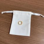 OEM CMYK Print Drawstring Jewelry Pouch With Cotton Ribbon