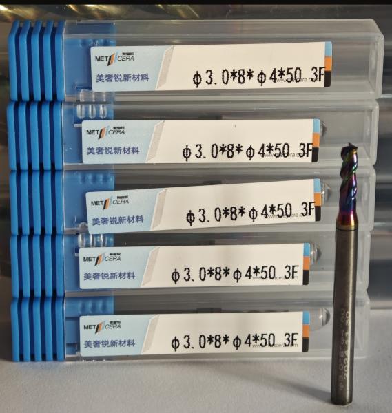 MAE PLUS Three Flutes Carbide End Mill for Non-Ferrous Metal Machining 3mm,Φ3