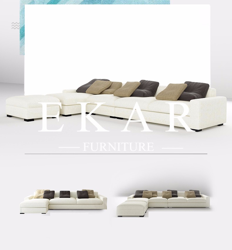 Modern Style White Classic 7 Seater Sofa Set Designs