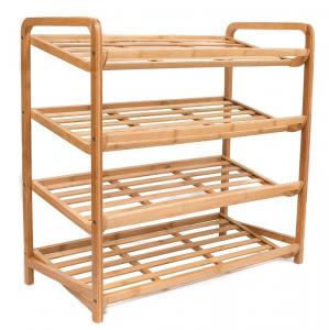 China 4 Tier Bamboo Home Furniture Wooden Shoe Racks And Organizers Free Standing wholesale