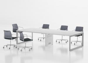 China Steel Frame Office Conference Table , MFC Top Meeting Room Table on sale