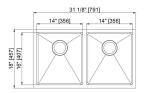 Anti Rust Stainless SUS3O4 Undermount Double Kitchen Sink Quick Delivery