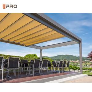 China Retractable Modern Aluminum Pergola Waterproof Canopy Shade Cover Slide On Wire Roof wholesale