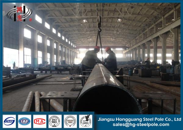 ISO9001 Hot Dip Galvanized Transmission Line Pole / Electrical Transmission