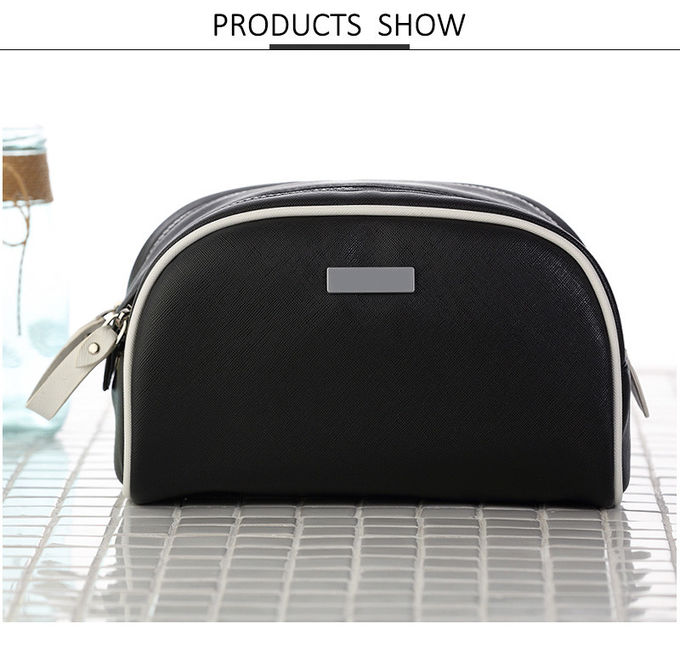 Reusable White PU Cosmetic Bag With Digital Printing Logo