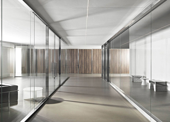 Meeting Room Glass / solid Partition Wall Framed Colorful Glazed Professional Manufacturers Glass Partition