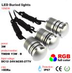Outdoor 3W LED Buried Light RGB full color lawn, ground, park LED spotlight