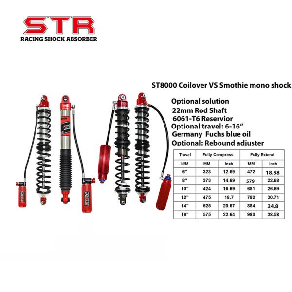 STR Coil Over Shock Absorbers 8 Inch - 16 Inch Coilover Shocks