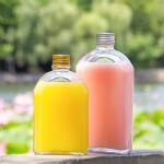 Airtight 8 Oz Glass Juice Bottles Flat Flask For Liquor Whisky Kombucha