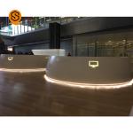 Acrylic Solid Surface Furniture LED Semi Circle Reception Desk