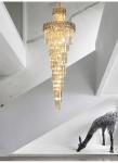 Hall Living Room Chandelier Smoky Gray Crystal Lamps art deco style gold