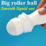 Empty 50ml Essential Oil Cosmetic Plastic HDPE Roller Bottle White Deodorant