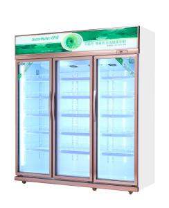 China 1224L Compact Upright Freezers 3 Glasses Doors With Heater Auto Demist on sale