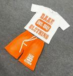Summer Tracksuit Sweat Suit Unisex Men's Custom T-shirt and Shorts Set with Acid