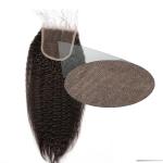 Black 4 X4 Kinky Straight Closure , Free Part Lace Closure No Tangling