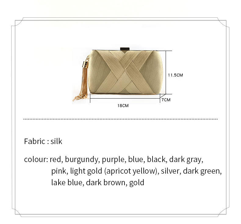 Bridal Ladies Tassel Envelope Satchel Ideal for Wedding Dinner Party or Formal Events