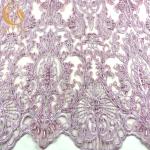 African Handmade Lace Fabric Beaded 91.44cm Length Skin Friendly By The Yard