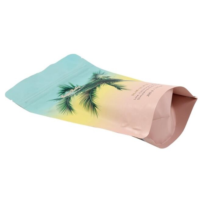 Plastic Food Biodegradable Packaging Bags 250g 340g 120 Micron Strong Sealing With Zipper