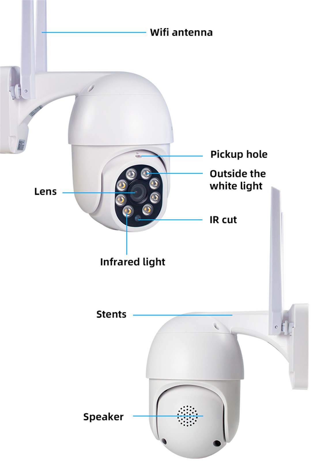 Waterproof Outdoor Wi-Fi PTZ Dome Camera(B1)