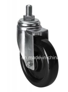 China 140kg Maximum Load Threaded Swivel PU Caster 5035-66 for Medium Duty 5 Without Brake wholesale