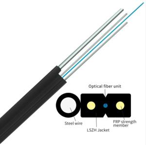 China Indoor FTTH Fiber Optic Drop Cable 2 4 6 8 12 16 24 Core With LSZH Jacket wholesale
