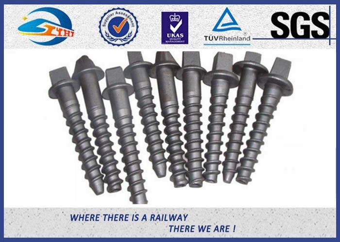 Railway Track Sleeper Screw Spike with Slotting Head plain black galvanized