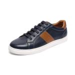 Navy Brown Antiodor Mens Leather Casual Shoes Microfiber Lining