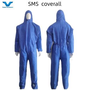 China Without Logo Printing SMS Nonwoven Coverall Lightweight Anti-Static Isolation Suit wholesale