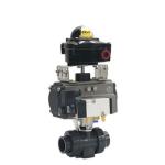Chemical Resistant UPVC Electric Ball Valve Thread Connection Straight Through